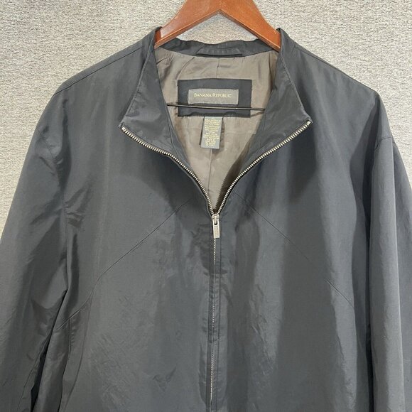 Banana Republic Black Lined Light Jacket Mens XL With Pockets - Picture 13 of 15